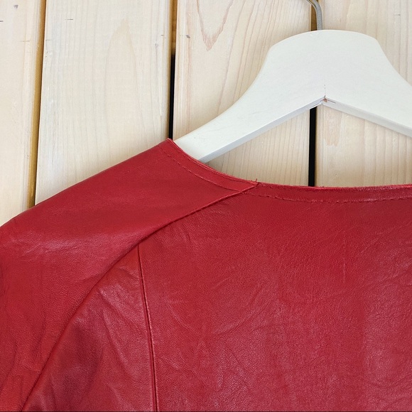 GAP | Tie-Front Vintage Genuine Leather Red Jacket - Picture 6 of 7